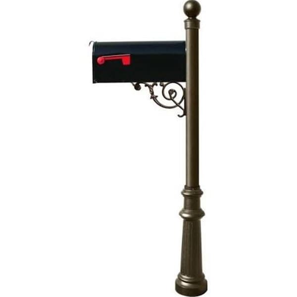 Grandoldgarden E1 Economy Mailbox System with Fluted Base & Ball Finial Bronze GR3167628 - main